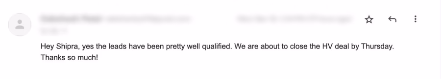 Client reply screenshot
